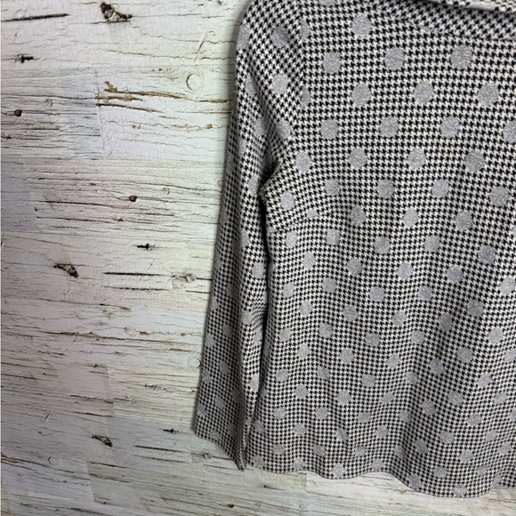 Talbots Sweater boat neck polka dot gray size medium - Picture 2 of 7